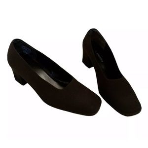 Enzo Angiolini Black Square Toe Pumps 6M Spain